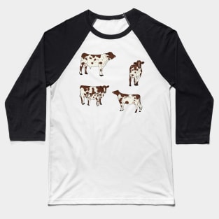 Ayrshire Cows Pattern Transparent Baseball T-Shirt